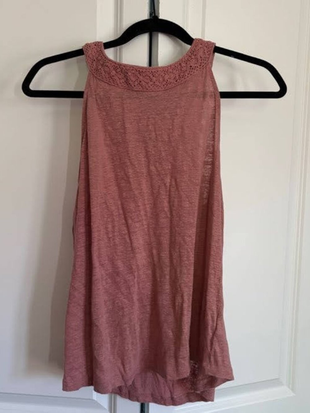 Mauve pink linen tank top - S